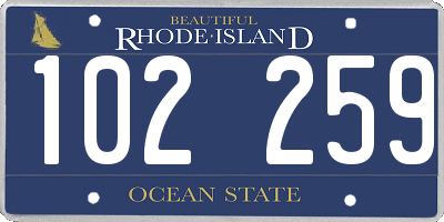 RI license plate 102259