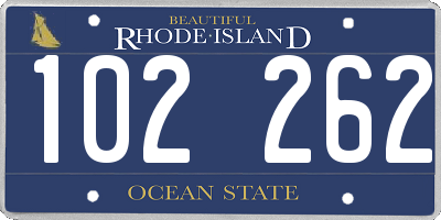 RI license plate 102262