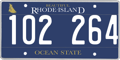 RI license plate 102264