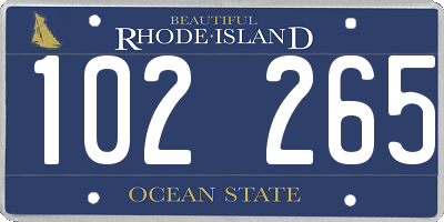 RI license plate 102265