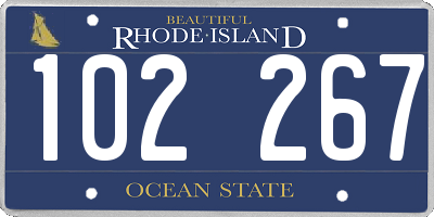 RI license plate 102267