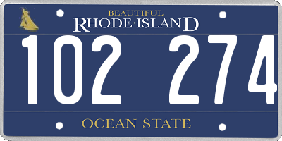 RI license plate 102274