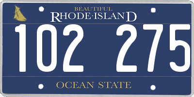 RI license plate 102275
