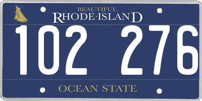 RI license plate 102276