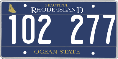 RI license plate 102277