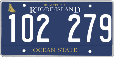RI license plate 102279