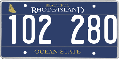 RI license plate 102280