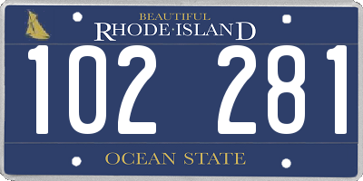 RI license plate 102281