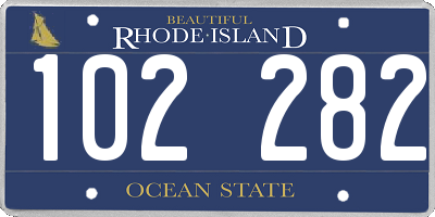 RI license plate 102282