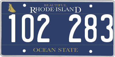 RI license plate 102283