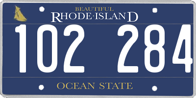 RI license plate 102284