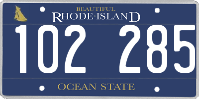 RI license plate 102285