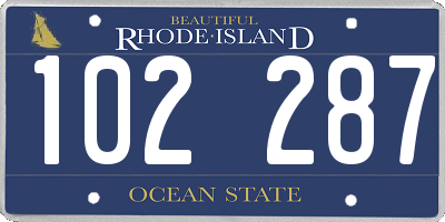 RI license plate 102287