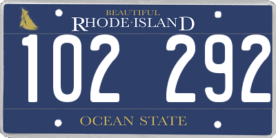 RI license plate 102292
