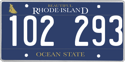 RI license plate 102293