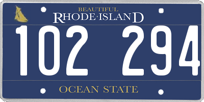 RI license plate 102294