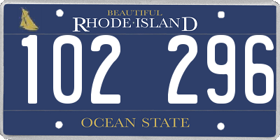 RI license plate 102296