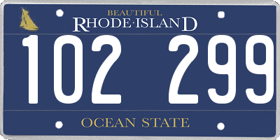 RI license plate 102299