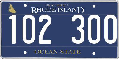 RI license plate 102300