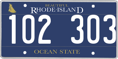 RI license plate 102303