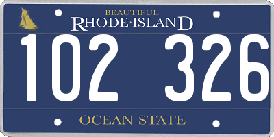 RI license plate 102326