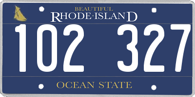 RI license plate 102327