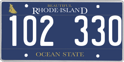 RI license plate 102330