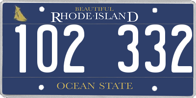 RI license plate 102332