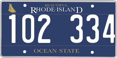 RI license plate 102334