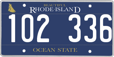 RI license plate 102336