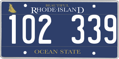 RI license plate 102339
