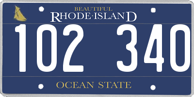 RI license plate 102340