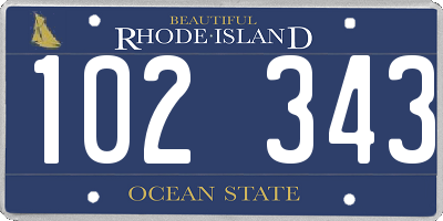 RI license plate 102343