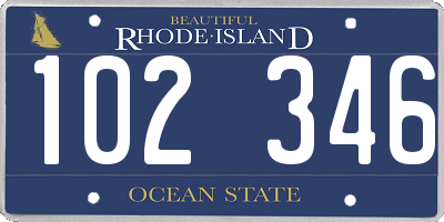 RI license plate 102346