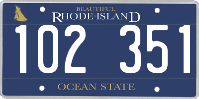 RI license plate 102351