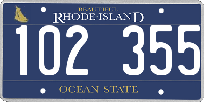 RI license plate 102355