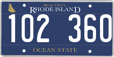 RI license plate 102360