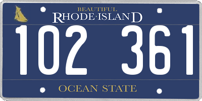 RI license plate 102361