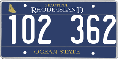 RI license plate 102362