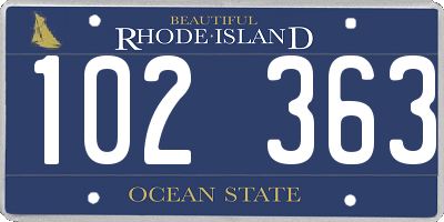 RI license plate 102363