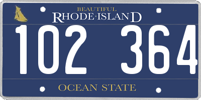 RI license plate 102364