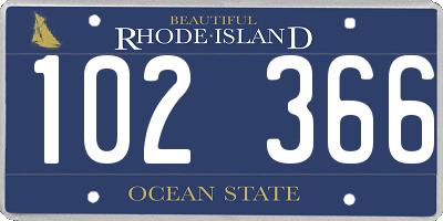 RI license plate 102366