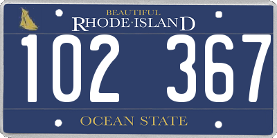 RI license plate 102367