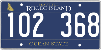 RI license plate 102368
