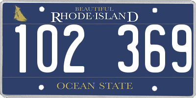 RI license plate 102369