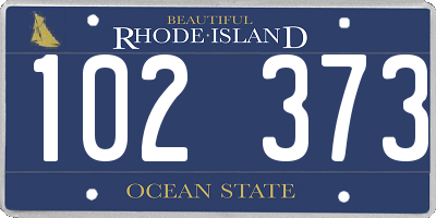 RI license plate 102373