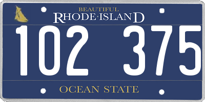 RI license plate 102375