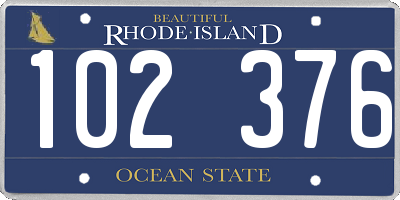 RI license plate 102376