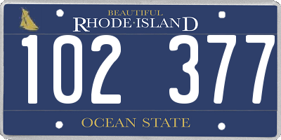 RI license plate 102377