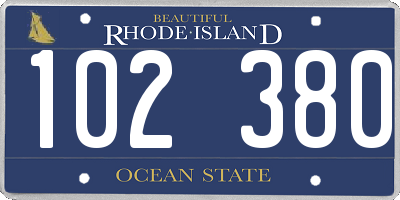 RI license plate 102380